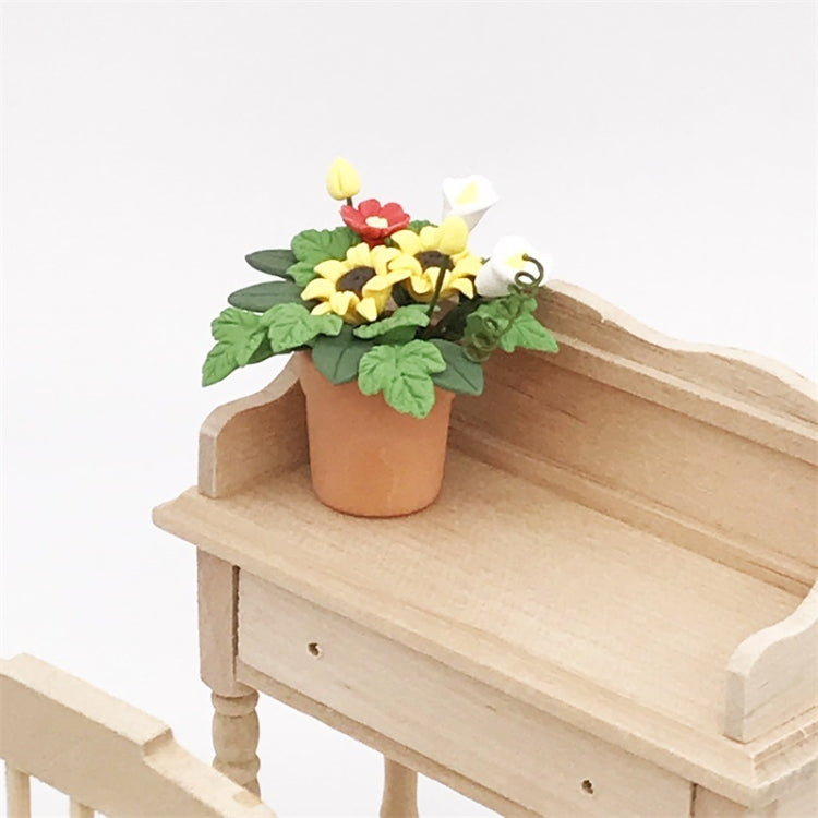 3 PCS 1:12 Doll House Mini Flower Model Sunflower Potted Ornaments