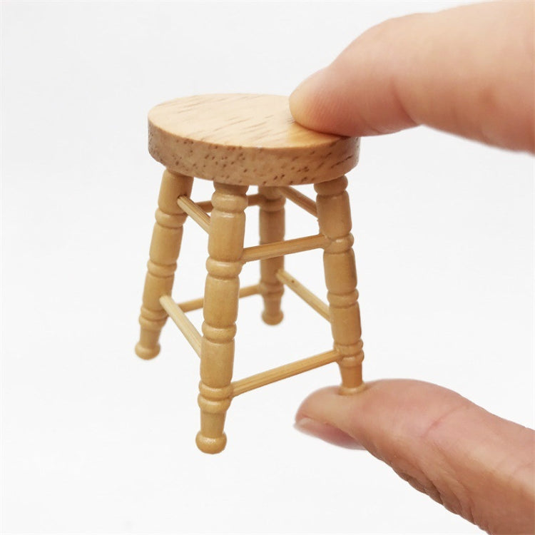 1:12 Doll House for Bar Cabinet Table High Wooden Color Stool