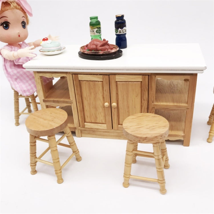 1:12 Doll House for Bar Cabinet Table High Wooden Color Stool