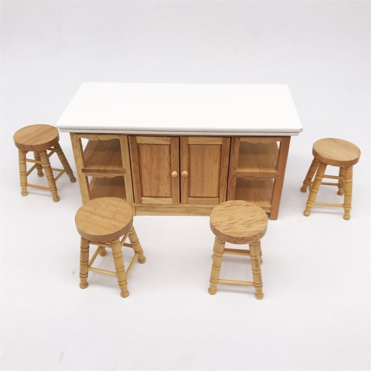 1:12 Doll House for Bar Cabinet Table High Wooden Color Stool