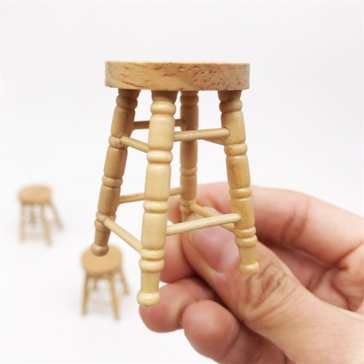 1:12 Doll House for Bar Cabinet Table High Wooden Color Stool