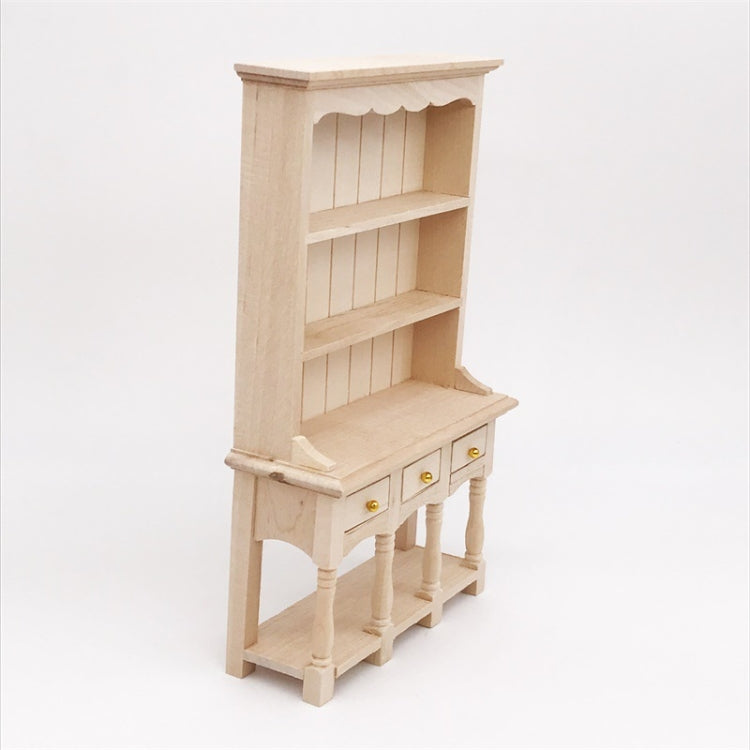 Dollhouse Furniture Miniature Study Room Decoration Wooden Bookcase Cabinet with Drawers