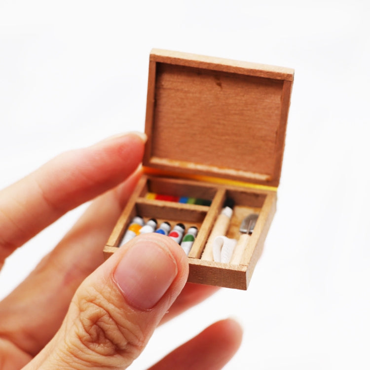 Dollhouse Furniture Accessories Pocket Watercolor Box Simulation Painting Pox Reluova