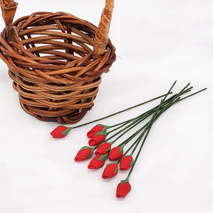 10 PCS 1:12 Mini House Toy Simulation Rose Bone for Garden Living Room