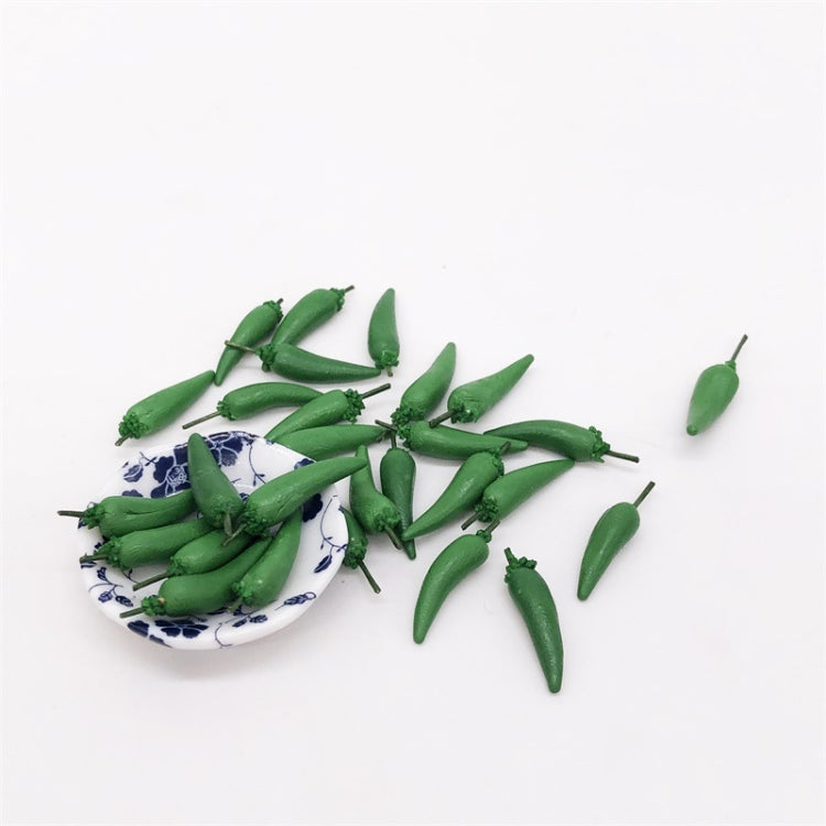 20 PCS / 2 Packs  1:12 Mini Doll House Kitchen Pendulum Dollhouse Accessories Fruit and Vegetables Pocket Green Pepper-Reluova