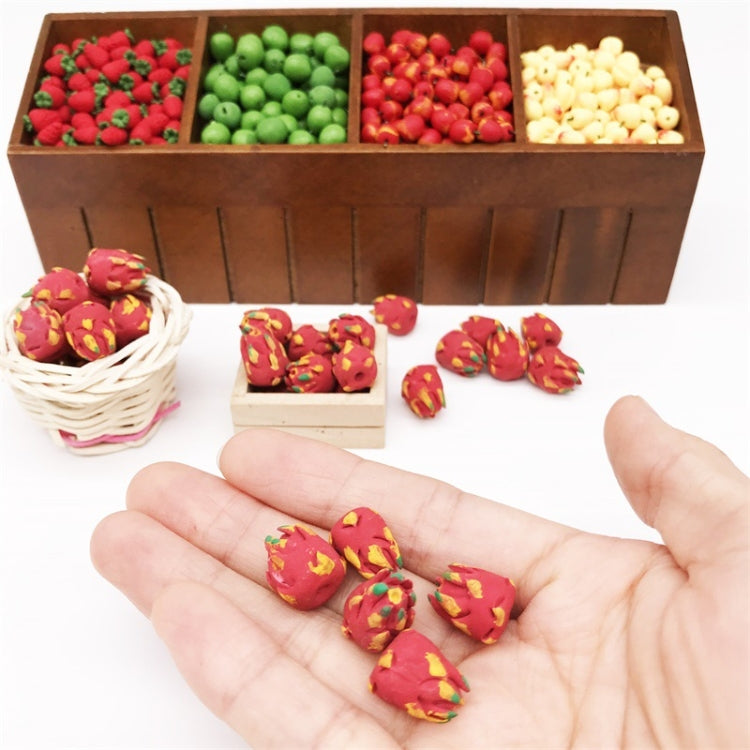 5 PCS 1:12 Fruit Simulation Dragon Fruit Kitchen Accessory Mini House Toy Reluova