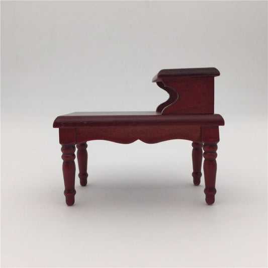 1:12 Dollhouse Toy Wooden Mini Vintage Mahogany Color Tea Table