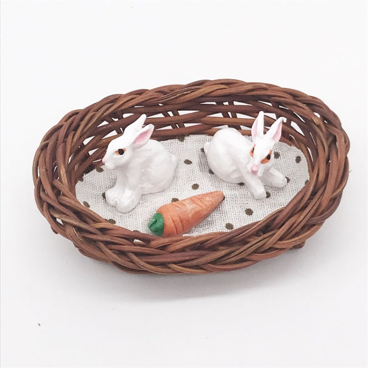 3 Sets 1:12 Mini Dollhouse Ornaments Small Rabbit Pocket Rabbit Nest Scene Decoration Props Reluova