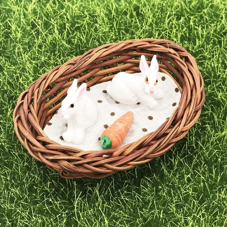 3 Sets 1:12 Mini Dollhouse Ornaments Small Rabbit Pocket Rabbit Nest Scene Decoration Props Reluova