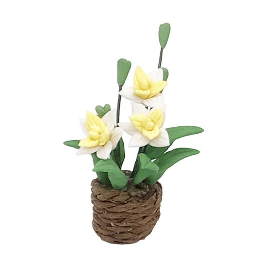 1:12 Mini Doll House Toy Simulation Yellow Cattleya Flower Model