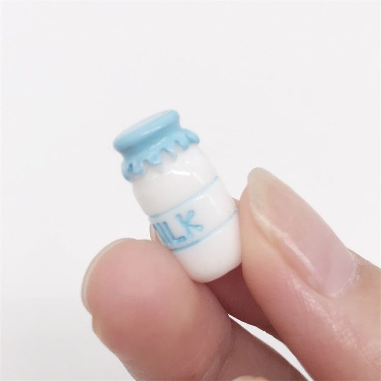 3 PCS 1:12 Mini Doll House Pocket Furniture Ornaments Simulation Milk Bottle, Random Color Delivery Reluova