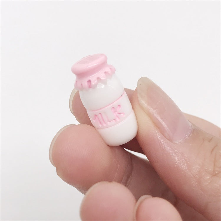 3 PCS 1:12 Mini Doll House Pocket Furniture Ornaments Simulation Milk Bottle, Random Color Delivery Reluova