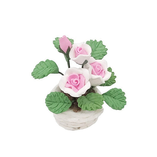 1:12 Mini House Toy Pocket Ornaments Simulation Potted Plant Rose