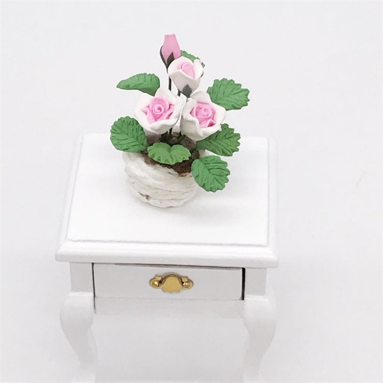 1:12 Mini House Toy Pocket Ornaments Simulation Potted Plant Rose