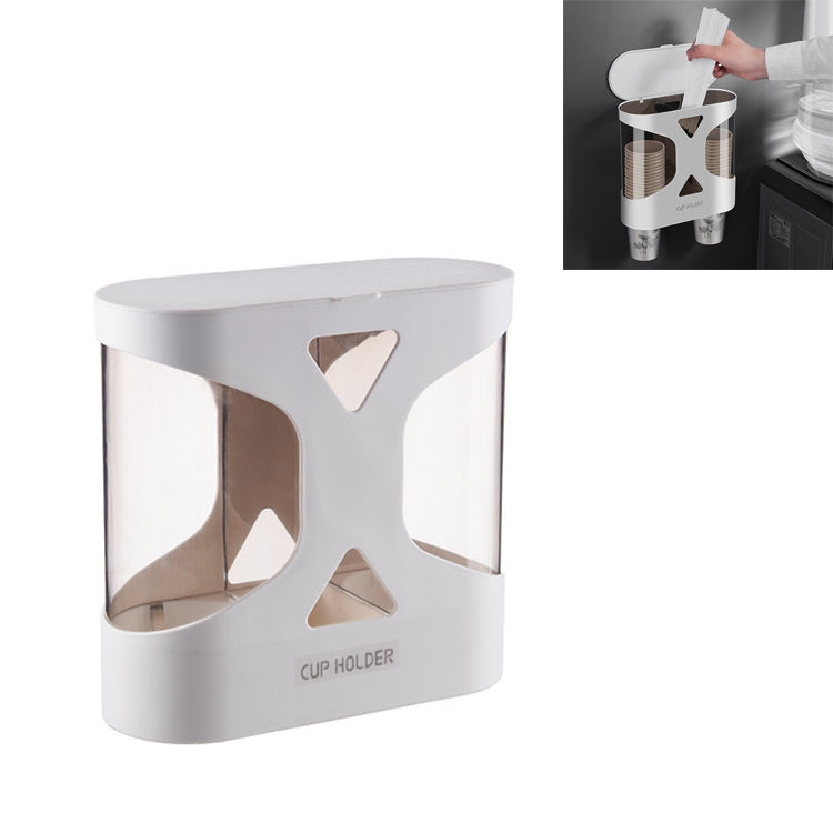 Free Punching Dustproof and Waterproof Wall-mounted Double Cup Holder isposable Cup Taker