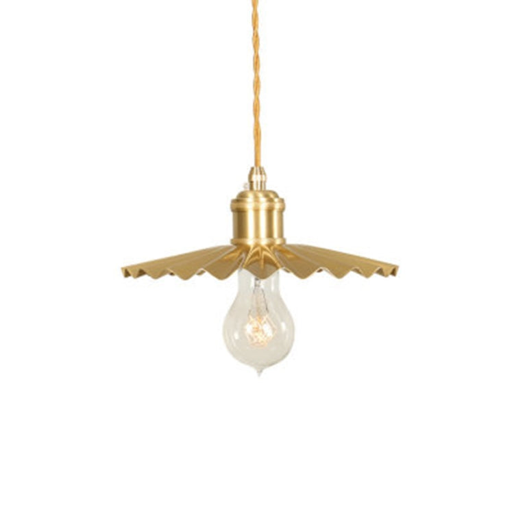 Vintage Nostalgic Brass Pleated Chandelier My Store