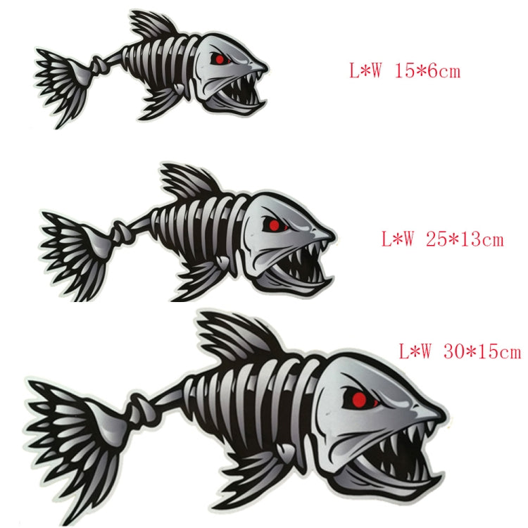 10 PCS Horror Skeleton Shark Fishing Daren Cover Scratch Reflective Waterproof Personality Body Sticker