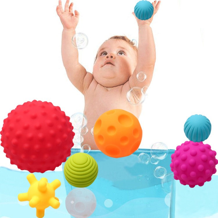 6 in 1 Baby Bath Soft Ball Rubber Educational Tub Toys Reluova