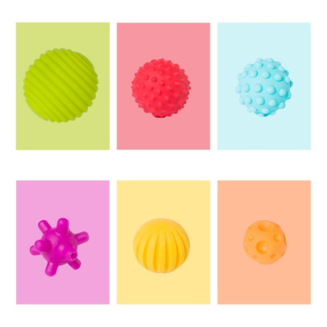 6 in 1 Baby Bath Soft Ball Rubber Educational Tub Toys Reluova