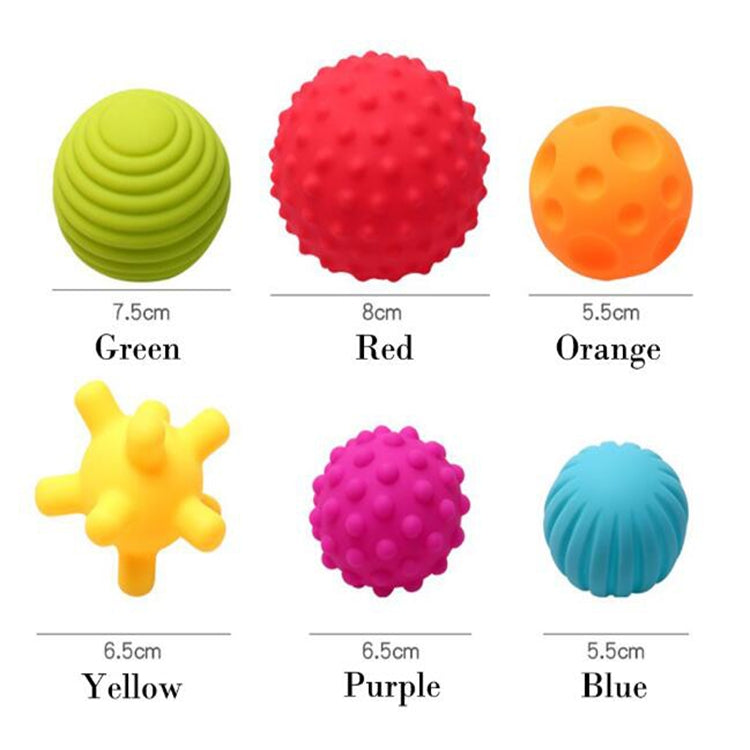 6 in 1 Baby Bath Soft Ball Rubber Educational Tub Toys Reluova