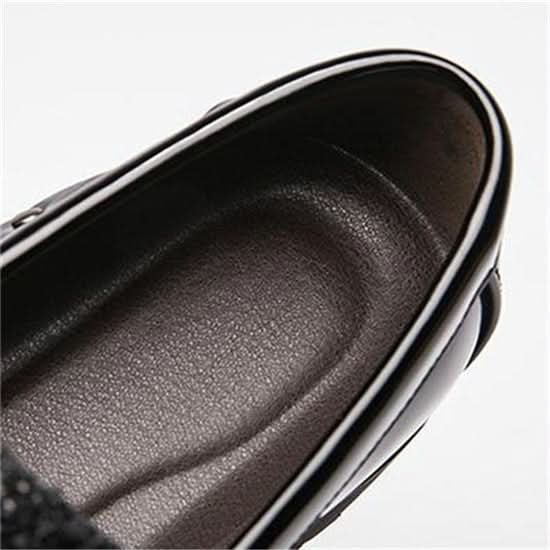 Men Fashion Thick Bottom Pointed Formal Business Leather Shoes Reluova