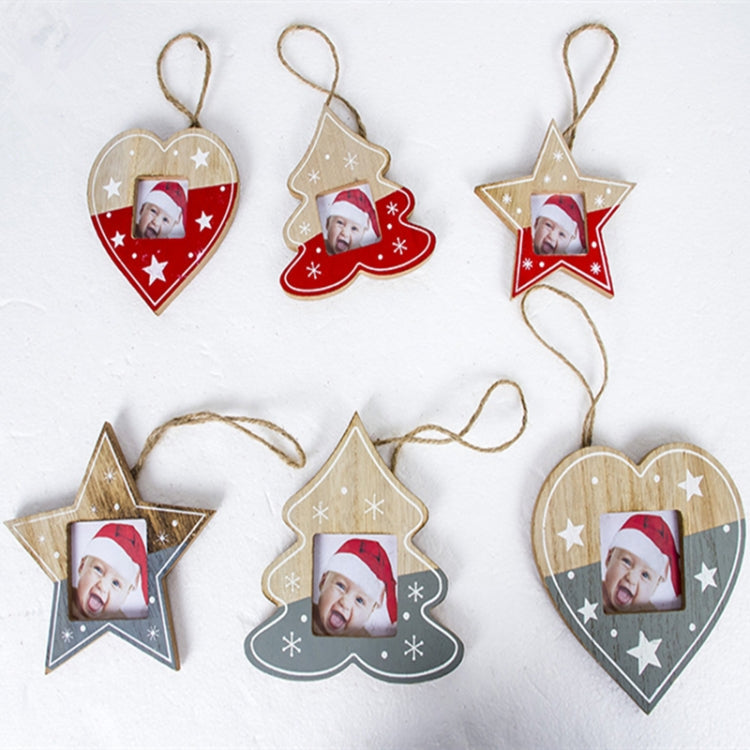 2 PCS Christmas Photo Frame Christmas Creative Photo Frame Pendant Christmas Tree Decoration Pendant