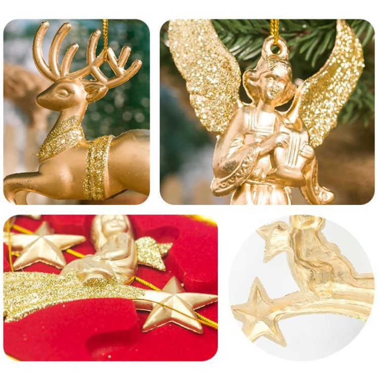 2 PCS  ChristmasGold Powder Acrylic Angel Pendant Ornament