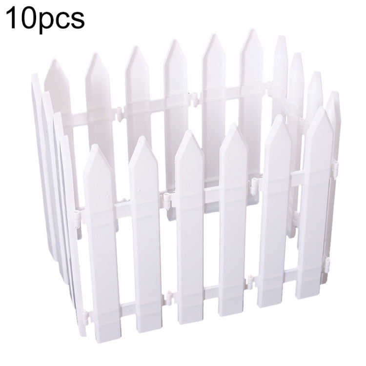 10 PCS Christmas Decoration White Plastic Tips Fence Christmas Tree Fence