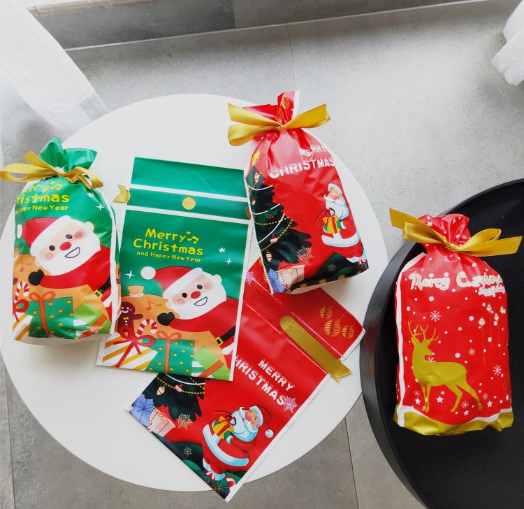 50pcs / Pack Christmas Gift Bag Candy Biscuit Drawstring Bundle Christmas Cookie Bag My Store