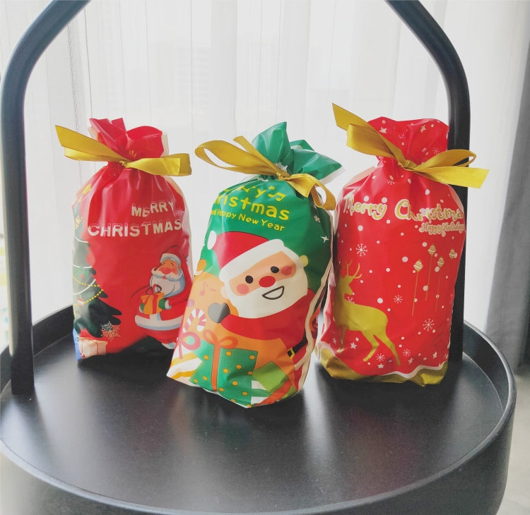 50pcs / Pack Christmas Gift Bag Candy Biscuit Drawstring Bundle Christmas Cookie Bag My Store