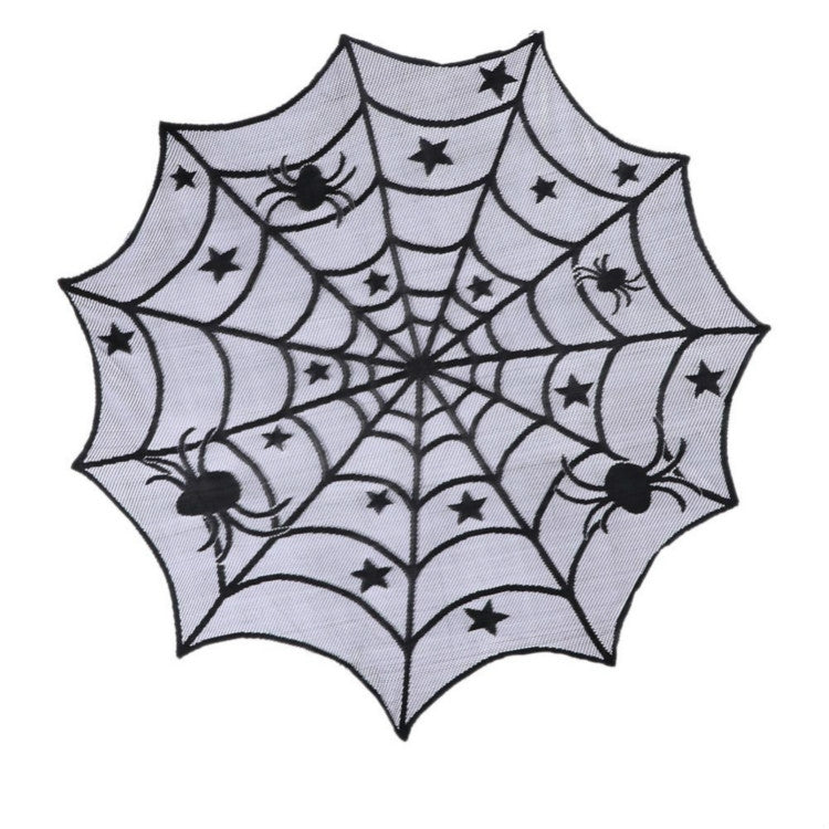 Halloween Party Black Lace Spider Web Tablecloth Decoration My Store