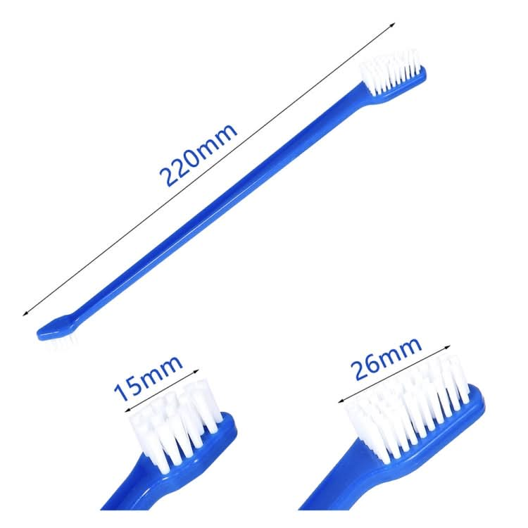 10pcs Dog Cat Effective Pets Oral Care Pet Toothbrush, Specification:Blue Handle + Medium Hair(Blue)-Reluova