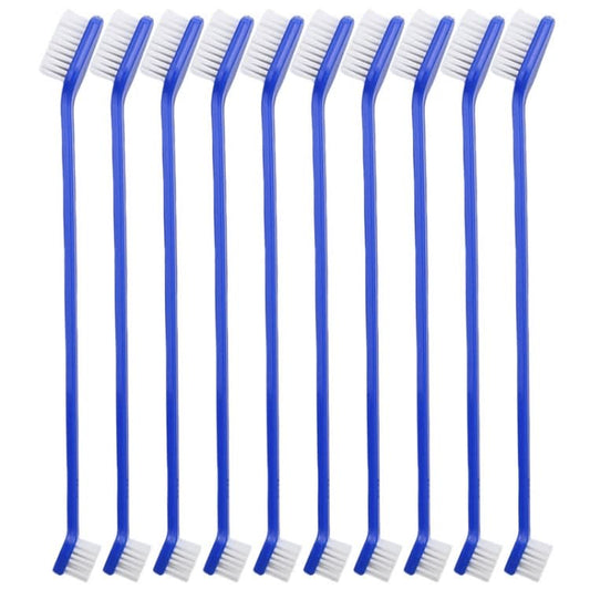 10pcs Dog Cat Effective Pets Oral Care Pet Toothbrush, Specification:Blue Handle + Medium Hair(Blue)-Reluova