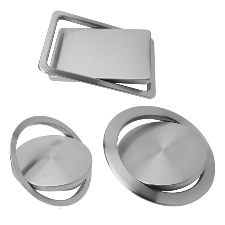 Embedded Type Stainless Steel Swing Cover Flip Kitchen Countertop Trash Can Lid  Cap My Store