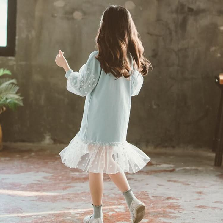 Autumn Girls Fashion Letter Pattern Long Sleeve Lace Stitching Dress Reluova