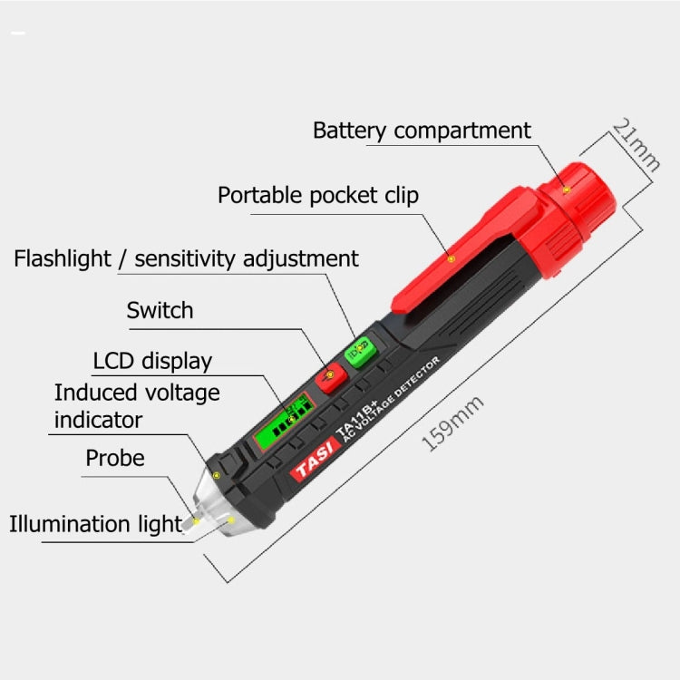 TASI Electrician Dedicated Multi-function Intelligent Induction Test Pencil