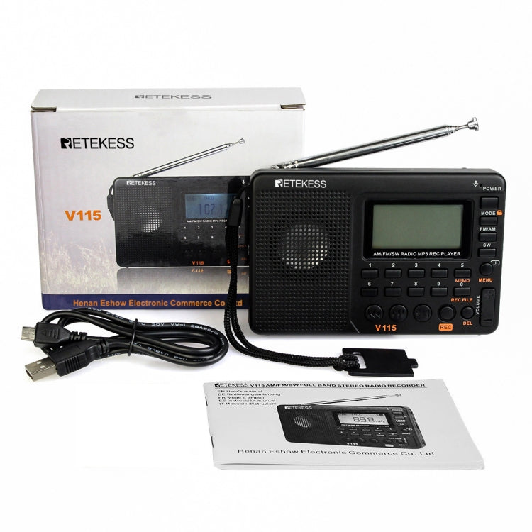 Retekess V-115 Full Band Radio FM AM Portable MP3 Player Reluova