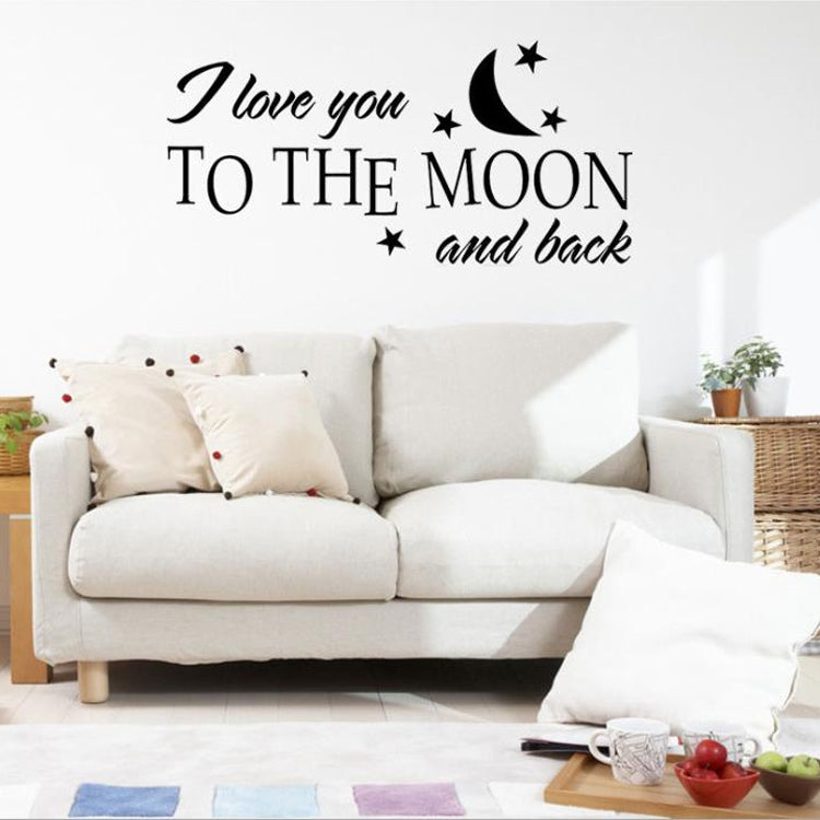 I Love You To The Moon Stars And Moon Cartoon Children Room English Rumors Wall Stickers My Store