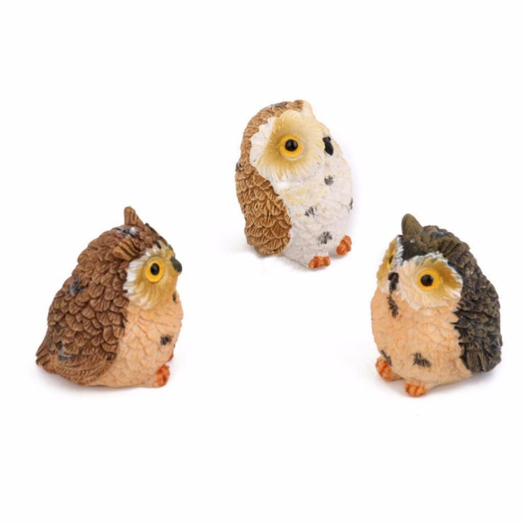 2 PCS Moss Micro Landscape Creative Resin Mini Owl Ornament，Random Color Delivery-Reluova