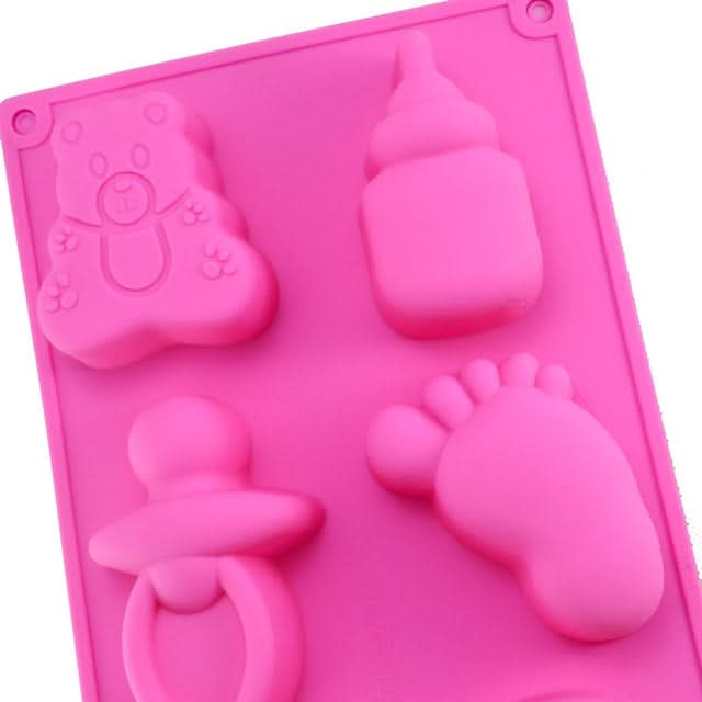 Silicone Baby Toys Shape Bakeware Mold Jelly Pudding Chocolate Cake Decoration, Random Color Delivery - Reluova