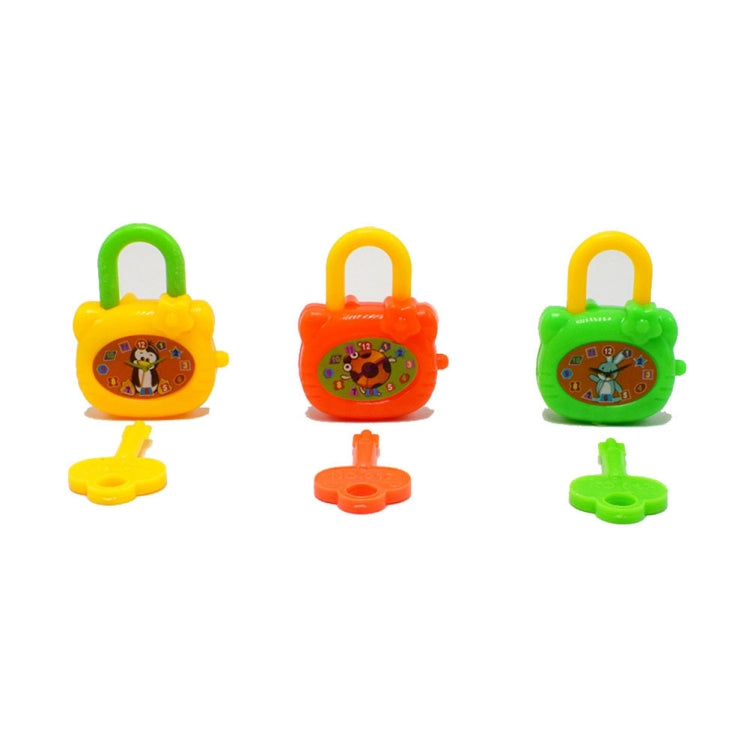 10 PCS Colorful Plastic Cartoon Toy Lock for Kids with Keys Birthday Toy, Random Color Delivery