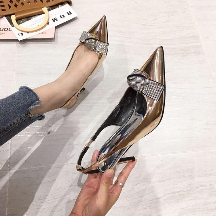 Rhinestone Pointed Head Stiletto Heels Sandals