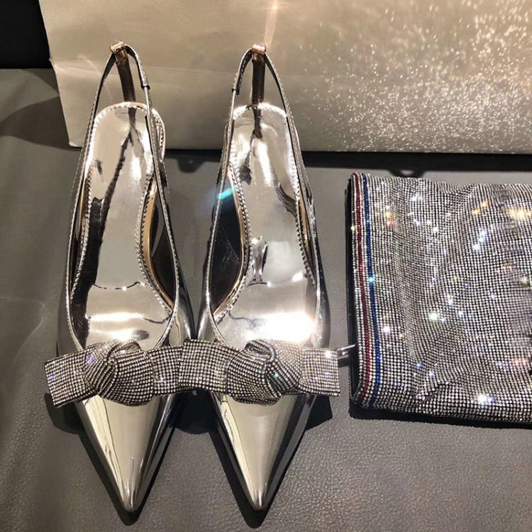 Rhinestone Pointed Head Stiletto Heels Sandals