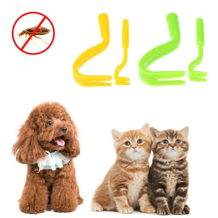 2 PCS Pet Catcher Flea Clipper Animal Deworming Pull Hard Tick Extractor Cats and Dogs Lice Scavenging Flea Hook - Reluova