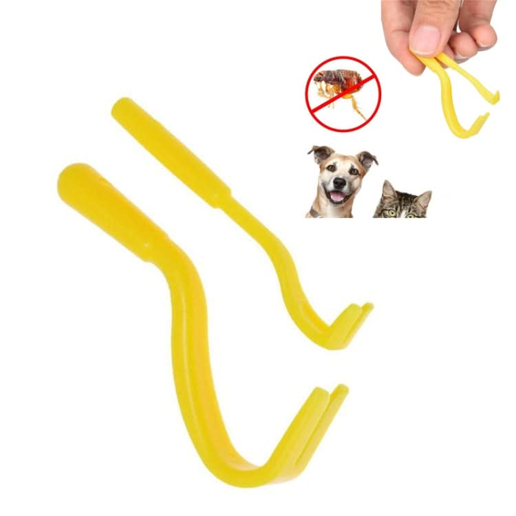 2 PCS Pet Catcher Flea Clipper Animal Deworming Pull Hard Tick Extractor Cats and Dogs Lice Scavenging Flea Hook - Reluova