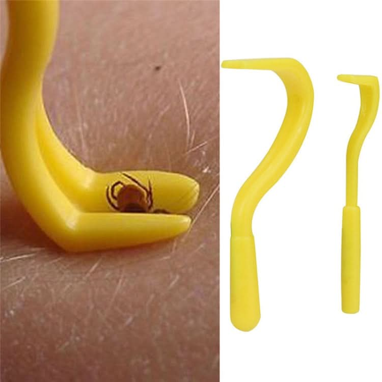 2 PCS Pet Catcher Flea Clipper Animal Deworming Pull Hard Tick Extractor Cats and Dogs Lice Scavenging Flea Hook(Yellow)-Reluova