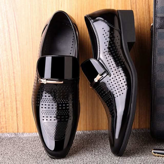 Men Hollow Breathable Shoes Comfortable Business Dress Shoes Reluova