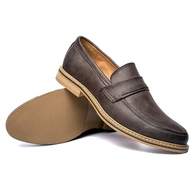 British Style Pointed Shoes Versatile Casual Shoes Slip-on Men Shoes Reluova