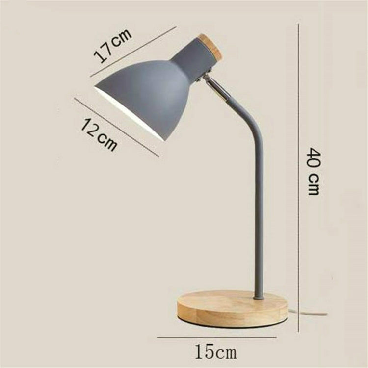 E27 Button Switch Wood Table Lamp Metal Shade Desk Light Bedside Reading Book Light Home Decor My Store