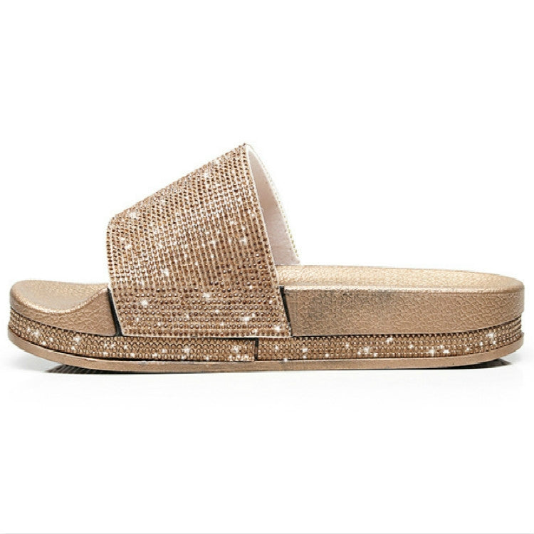 Rhinestone Women Slippers Bling Beach Slides Reluova